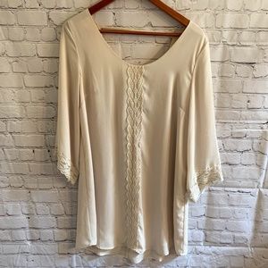 ASTR Nude Shift Dress w/ Lace size Large